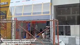 Pemasangan rolling door one sheet untuk tenant Roti G-Walk, Citraland Surabaya.