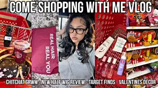 COME SHOP WITH ME AT TARGET *hygiene shopping, life update, half wig review, valentines gifts*