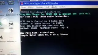 TRDOS 386 Operating System - AC'97 (ICH) wav playing demo on VirtualBox
