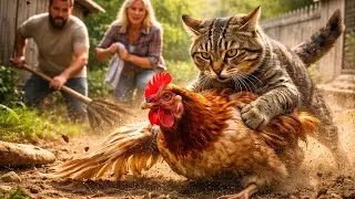 Cat Attacks Hen in Village Yard | Timely Rescue Saves a Life