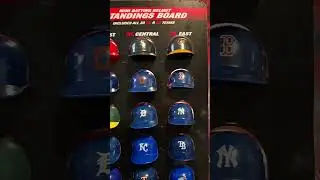 Opening of MLB Micro Mini Pocket PRO Pack Batting Helmet STANDINGS Display Board (2of2)