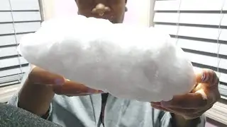 CRUNCHY SNOW LOG SLIGHTLY MELTED AND REFROZEN #asmr #mukbang