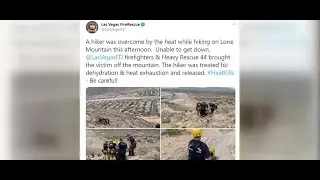 Hiker rescued on Lone Mountain after overheating