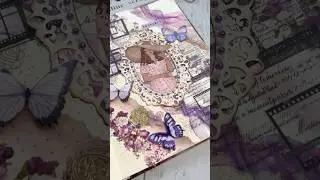 💜🩷👒 ASMR Aesthetic Purple Journal | Mixed Media Art #asmr #creativejournaling #mixedmedia