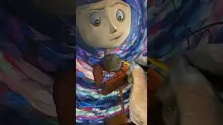 Coraline Painting with REAL Button Eyes 7