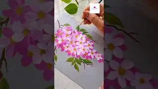3D pink flowers painting #artvideo #viral #flowerpainting #wocol