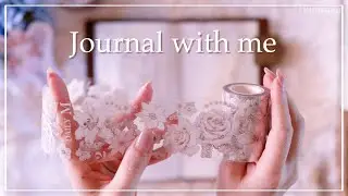 [ASMR] Only White collage challengeやってみた🤍🤍🤍 |  journal with me | collage
