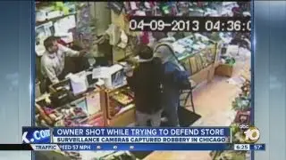 Chicago store owner beats robber with bat