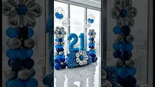 💙 21 in Miami style! ✨#21stBirthday #Balloons #BirthdayBalloons #partyballoons #BalloonArt
