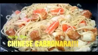 Quick and Easy to Cook Chinese Carbonara//bake by mama jhane