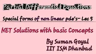 Special forms of Non linear pde's of order one.