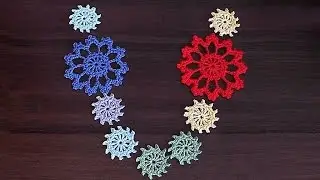 Crochet motif. Tutorial. Small necklace motif. Part 1.