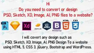 Convert Psd, Xd, Sketch to Html, Do Responsive Web Design