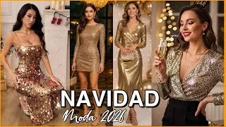 NAVIDAD OUTFITS COLOR DORADO | IDEAS DE OUTFITS NAVIDE&Ntilde;OS MODA MUJER 2025 outfits para Navidad 2025