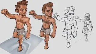 Dynamic pose study from Reference ! 🔴 Live Drawing! Semi-realistic study.