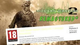 MODERN WARFARE 2 REMASTERED CONFIRMED?