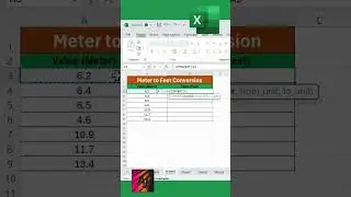 How to Convert Feet to Meters in excel  #excelvbatutorial #excelmacros #exceltips  #microsoftoffice
