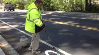 Thermoplastic Bike Lane Marking Installation