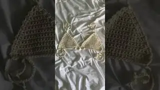 crochet triangle bikini top  #crochet #crochetideas