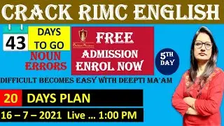 NOUN ERRORS  FOR RIMC BY DEEPTI MA'AM SUKHOI ACADEMY