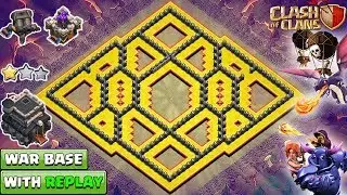 New Best TH9 War Base 2018 with REPLAY | TH9 Base Anti LAVALOON 2018 | Clash of Clans 2018