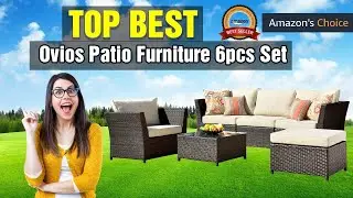 Ovios Patio Furniture 6pcs Set With PE Rattan Wicker sectional 2023 ✅