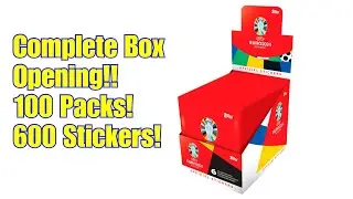 COMPLETE BOX 100 PACKS OPENING | 600 Stickers | Topps Euro 2024 Sticker Album