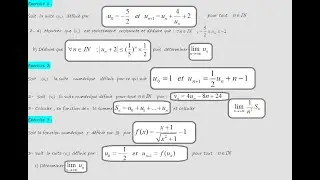 Suites  numériques -  2apc     ( 3  Exercices)