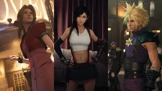 Original FF7 Outfits for Cloud, Tifa, and Aerith | Final Fantasy VII Remake Gameplay with Mods