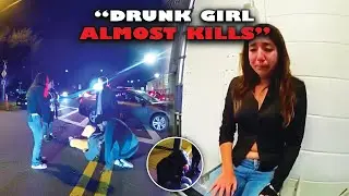 Drunk Gen Z Girl Almost Kills Pedestrian in Crosswalk | DUI Bodycam