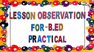 SCERT Delhi | Lesson plan Observation File For - B.Ed 1st Semester | Classroom Observation Files