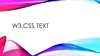 How to style text with W3.CSS