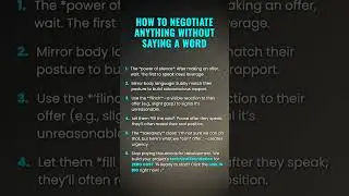 How to Negotiate Anything Without Saying a Word #ad (Verify Info)