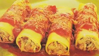 CANELONE COM MASSA DE LASANHA - RECHEADO COM FRANGO & CATUPIRY