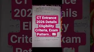 CT Entrance Exam 2026 Details Exam Pattern , Eligibility Criteria , Syllabus | #ct #ytshorts