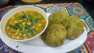 😋Chatpate Dahi Chole with Palak Puri Recipe #please #like #comment #share #subscribe 👍