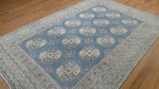 Vintage Look Kazak Turkoman Design Pure Wool Hand-Knotted Oriental Rug