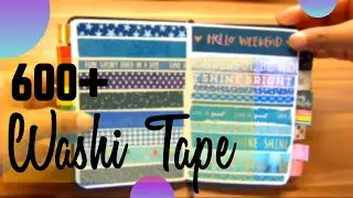 Over 600 Washi Tape swatching and complete flip through of swatch book scrapbooking re-organisation