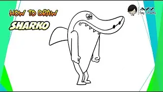 How to draw Sharko step by step