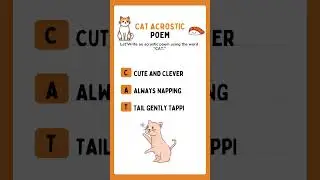 CATS Acrostic Poem for Kids 🐱 | Playful Cat Acrostic Poem #acrosticpoem