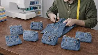 Use old jeans for useful things instead of throwing them away. nour sewlab