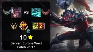 Xin Zhao Jungle vs Hecarim - EUW Challenger - Patch 25.17