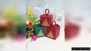 20/50/100pcs Merry Christmas Candy Box Christmas Kraft Goody Gift Boxes, Party Paper Candy Boxes Wit