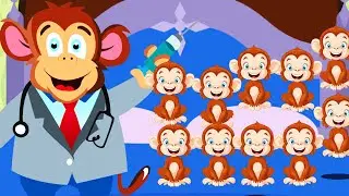Ten Little Monkeys Jumping on the Bed | Counting Song for Kids | Nursery Rhymes for Toddlers