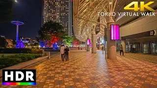 Japan evening walk - Iidabashi to Tokyo Dome City【4K HDR】