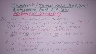 Initial Value Problem| Differential Equation | Unit:4 | Engineering Math 2ndsem | PU | Prashant YT |