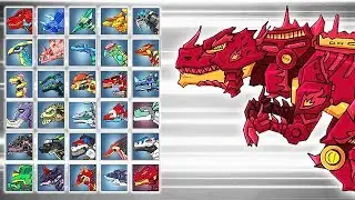 Dino Robot Battle Arena: Fire Tyrannosaurus (Assembly + Fights) | Eftsei Gaming