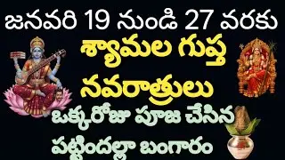 జనవరి 19 నుండి 27 వరకు శ్యామల గుప్త నవరాత్రులు ప్రారంభం ఇక పట్టిందల్లా బంగారమే 