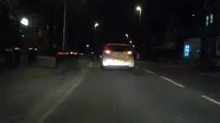 Driving through Leeds at night