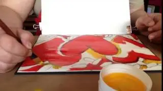 Speed video: #StudioABSee2016JuneChallenge ~Jim Dine~ Floating Hearts